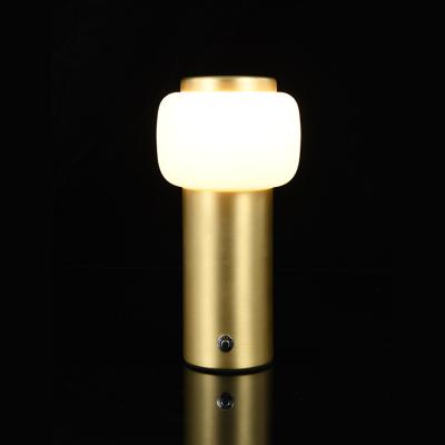 China Modern Contemporary Wireless Charging AC 80 Glass White LED Rechargeable Night Light Battery Table Lamp Modern Contemporary for sale