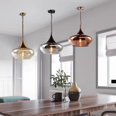 China Home Villa Contemporary Style Competitive Price Decoration Glass Iron 40W E27 Indoor Pendant Light for sale