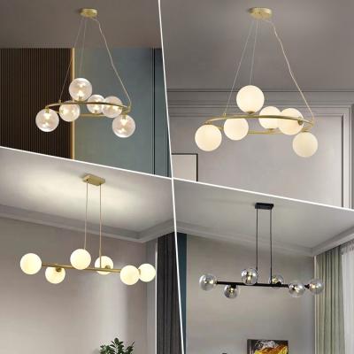 China Contemporary High Ceiling Designer Lamps Modern Hallway Lighting Blown Glass Nordic Chandelier Pendant Light For Living Room for sale