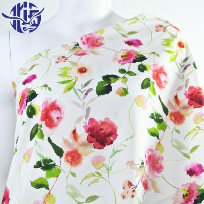 China Wholesale Custom Pink Flower Woven Stitching Tear-Resistant Roll 95% Cotton 5% Spandex Printed Fabric For Summer for sale