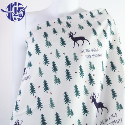 China Digital Printed Deer Tear-resistant Poplin Pine Forest Cartoon Cotton Twill Fabric For Pants for sale