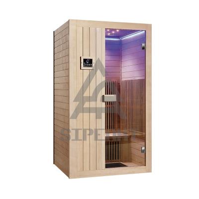 China Computer Control Panel High Quality Wooden Hemlock Sauna Luxury Far Infrared Dry Room For Hotel for sale