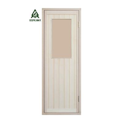 China Modern sauna glass door hemlock+glass wooden barrel sauna accessories barrel sauna room for sale