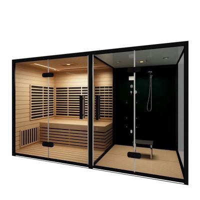 China High End Custom Sauna Room Computer Control Panel Computer Control Panel Sauna Suit Outdoor Luxury Custom Shower Suit Sauna Room for sale