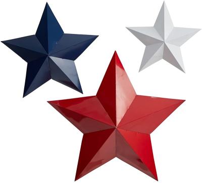 China Europe wholesale set of 3 Americana metal farmhouse stars barn wall decor for sale