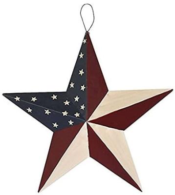 China Europe Metal Barn Star Wall Decor 12inch Country Patriotic Hanging Rustic Metal Star for 4th of July Decoration for sale