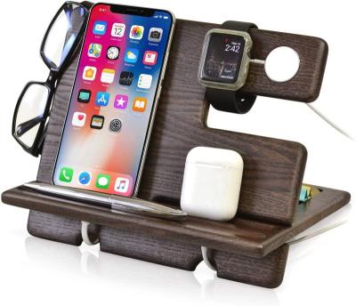 China Handmade Custom Wooden Phone Dock Station Ash Key Holder Wallet Stand Watch Fill Organizer for sale