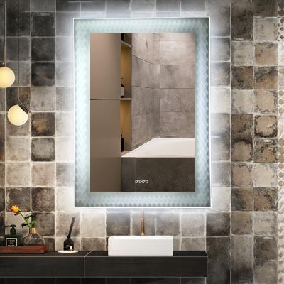 China Interior Decoration Modern Design Large LED Lighted Bathroom Frameless Wall Mounted Mirror for sale