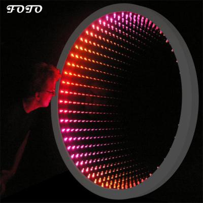 China Bright Round LED Lighted Decorative Infinity Mirror With RGB for sale