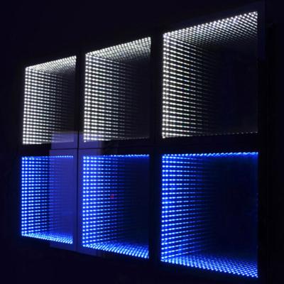 China 2019 Modern Infinity Wall Bathroom LED Lighted Magic Mirror Hotel Products for sale