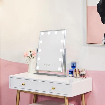 China Mini Desktop Makeup Mirror Blue Tooth Lighted Function For Girl for sale