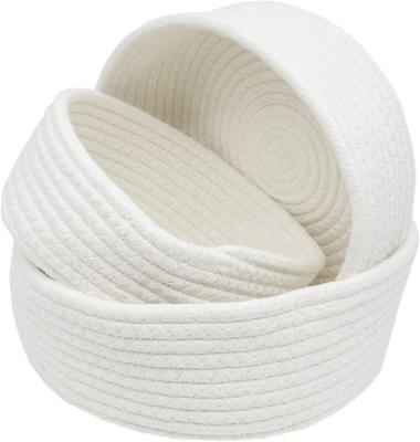 China No Formaldehyde Natural Cotton Rope Storage Baskets For Home Decor Closet Storage Room for sale