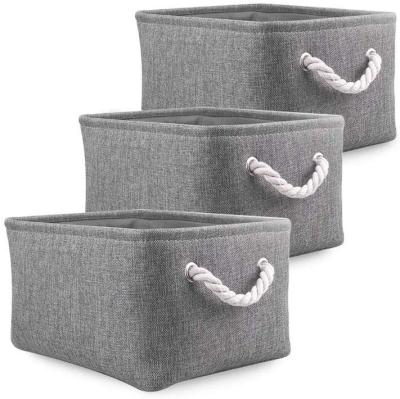 China Large Viable Cloth Folding Toys Storage Box Canvas Basket for sale