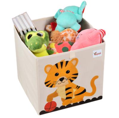 China Viable Place Tiger Cartoon Storage Bin Toy Clothes Organizer Storage Box Kid Toy Storage Box for sale