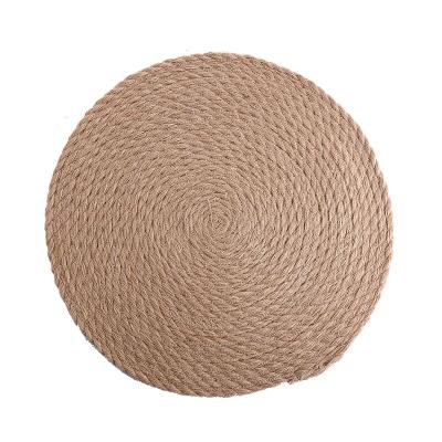 China 100% Jute Braided Vintage Farmhouse Vintage Non-Slip Placemats Viable Round Non-Slip Place Mats For Dining Table for sale