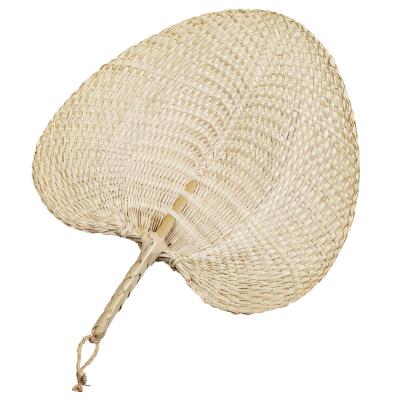 China Handwoven perfect viable for summer come with natural butterfly embroidery hanging raffia fans whole leaf handwork exquisite fans for sale