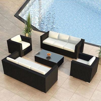 China Furniture Exterieur De Casa Outdoor Rattan Sofa Wicker Corner Italian Modern Waterproof Outdoor Garden Sets Patio Garden Luxury Sofa for sale