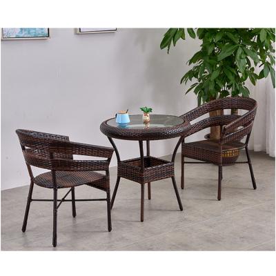 China Modern Meja Bistro Kursi Rattan Table and Chairs Sets Dining Chair Table Garden 2 3 4 Seater Outdoor Wicker Patio Furniture Garden Set for sale