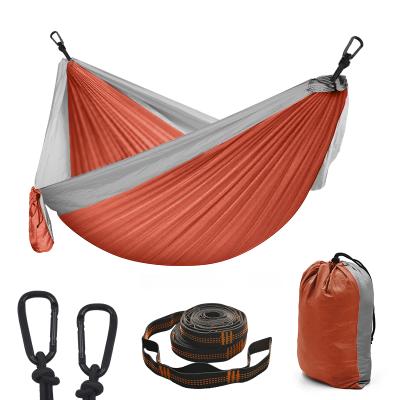 China Modern Outdoor Leisure Aluminum Travel Parachute Carabiners Hammock Hangematte Amaca Nylon Swing Nylon Trees Double Portable Hammock for sale