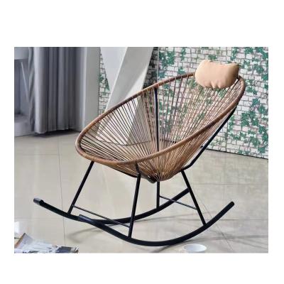 China Poly Rattan Lounge Chair Acapulco Chair Outdoor Wicker Rocking Modern Bistro Leisure Conversation for sale