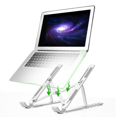 China Dual Foldable Portable Folding Computer Laptop Stand Adjustable Stand (Height) Computadora Portatil Soporte Para Laptop Adjustable Travel for sale