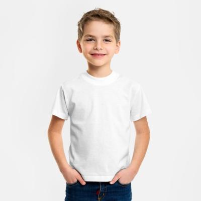 China 2022 New Design Cotton Round Neck Sleeve Custom Logo White T-shirt Kids Tee Simple Plus Casual Breathable Short Size Anti-Shrink for sale