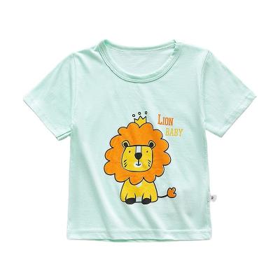 China Custom Logo Boys Short Sleeve Crewneck Polyester Cotton Summer T-shirts Anti Shrink Kids Heavy White for sale