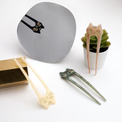 China Modern Minimalist Hair Pin Handmade Acrylic Cat Hair Bun Holder Selection For Thin And Thick Hair for sale