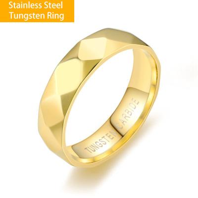 China FASHIONABLE Stainless Steel Tungsten Carbide Wedding Band Rings Gold Plated Mens Rings for sale