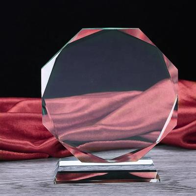 China Europe Wholesale K9 Cheap Crystal Trophy Awards Custom 3d Laser Engrving Crystal Blank Glass Awards Plaque For Business Gift for sale