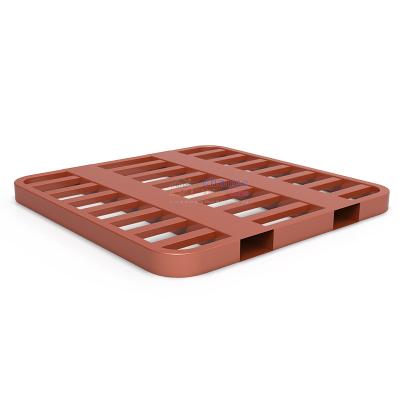 China Recyclable Lockheer Color Custom High Load Capacity Rounded Double Sided Steel Pallet For Cement for sale