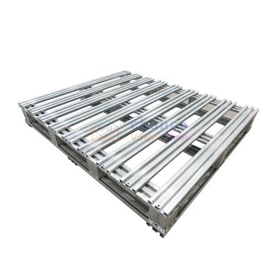 China Factory Hot Sale Customizable Industrial Warehouse Double Faced Galvanized Steel Pallet For Storage And Transportation for sale