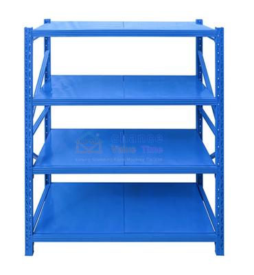 China Corrosion Protection Lockheer 4 Tier Lightweight Boltless Riveted Metal Storage Shelving For Supermarket Shelving for sale