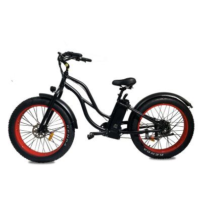 China Fashionable latest aluminum alloy tire 26inch electric fat bike girls beach fat cruiser e bike for women for sale