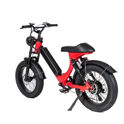 China Aluminum alloy 20 inch 500w 750w 13ah battery fat tire electric mountain bike vintage beach cruiser for sale