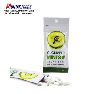 China Triangle Tablet Low Sugar Mints Like Smint Cucumber Sugar Free Mint Candy for sale