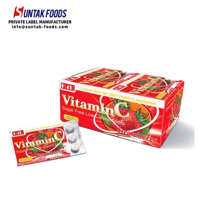 China Strawberry Flavor Sugar Free Tablets Mints Vitamin C Candy for sale