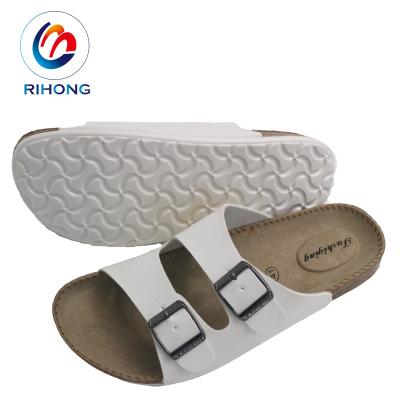 China CUSHIONING China Manufacture Outdoor White Custom Logo Design In Foot Bed Cork Slipper Women Men Size for sale