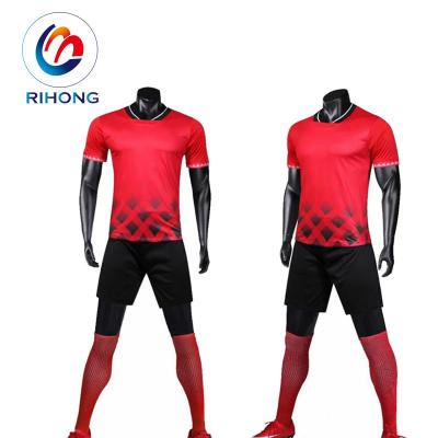 China 2021 sets 2021 custom sublimation logo 2 piece set low price adult soccer football jersey thailand for sale