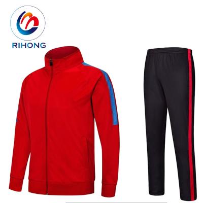 China Custom Made Good Quality Anti-UV Sportswear Sexy Red Color Men Club Tracksuits Football for sale