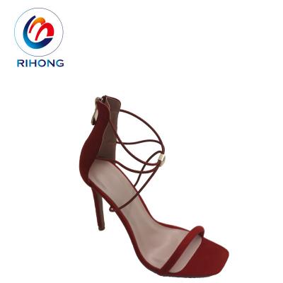 China Anti-odor Women's Red Women's Elegant Shoes Ladies Anti-skid High Heel New China Style for sale