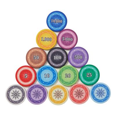 China Logo Printing Multi-colors 14G Casino Metal Clay Poker Chips Custom EPT Ceramic Poker Chips for sale