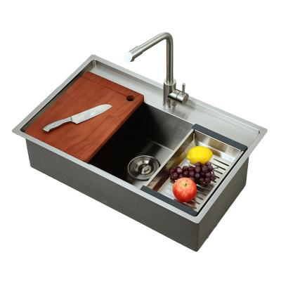 China With Faucet Customized Wholesale Apartment Stainless Steel Double Bowl Handmade Kitchen Sink for sale