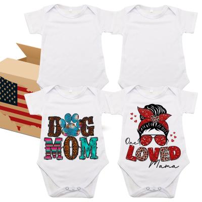 China Breathable Blank DIY Craft sublimation 100% polyester machine washable white Baby Jumpsuit infant romper for Dye Sublimation Heat Press for sale