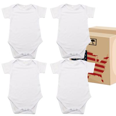 China Breathable Factory wholesale all sizes 100% polyester blank sublimation Short Sleeve Baby Onesie bodysuit for Dye Sublimation Heat Press for sale