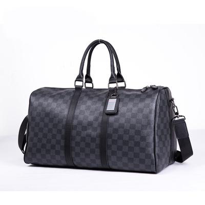 China Fashion travel bags 2021 travel bag men and women's large capacity new trend short distance travel checked handbag one shoulder bag for sale