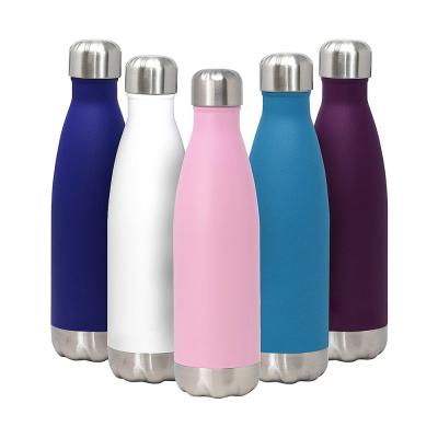 China Sustainable 750ml Cola Shape Double Wall Insulated Vacuum Stainless Steel Water Bottle for sale