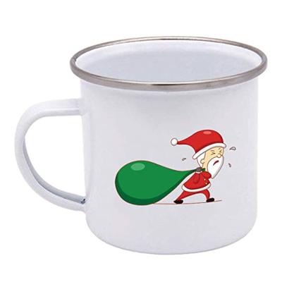 China Sustainable Wholesale Diswash Sublimation Logo Enamel Safe Vintage Customized Coffee Mug for sale