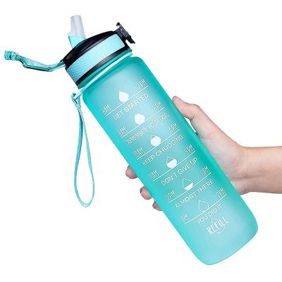 China Viable Free Time 32OZ BPA Tritan Marker Frosted 100ml Cheap Plastic Bottles Customized For Adult for sale