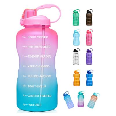 China BPA Tritan PETG Large Half Gallon Leak Free Colorful Gallon Jug Viable Hydrated Motivational Bottle for sale